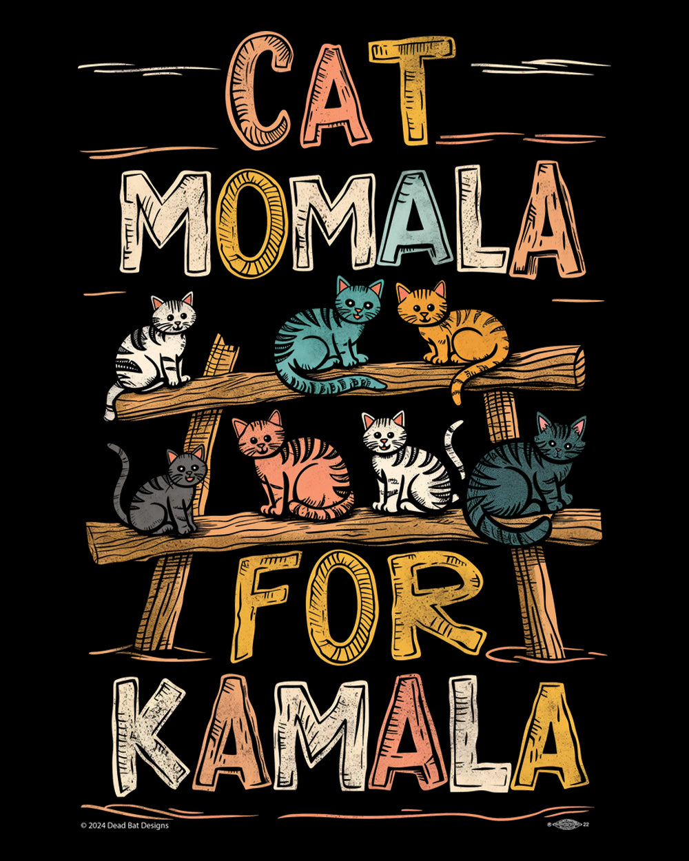 Cat Momala For Kamala unisex and women's relaxed fit tees